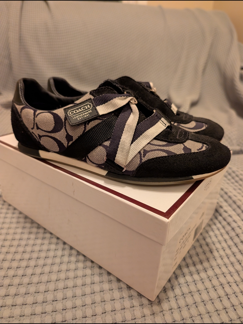 Coach Women's Signature Fabric Sneakers in Black and Gray